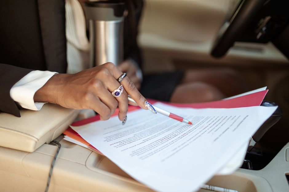 car documents paperwork desk